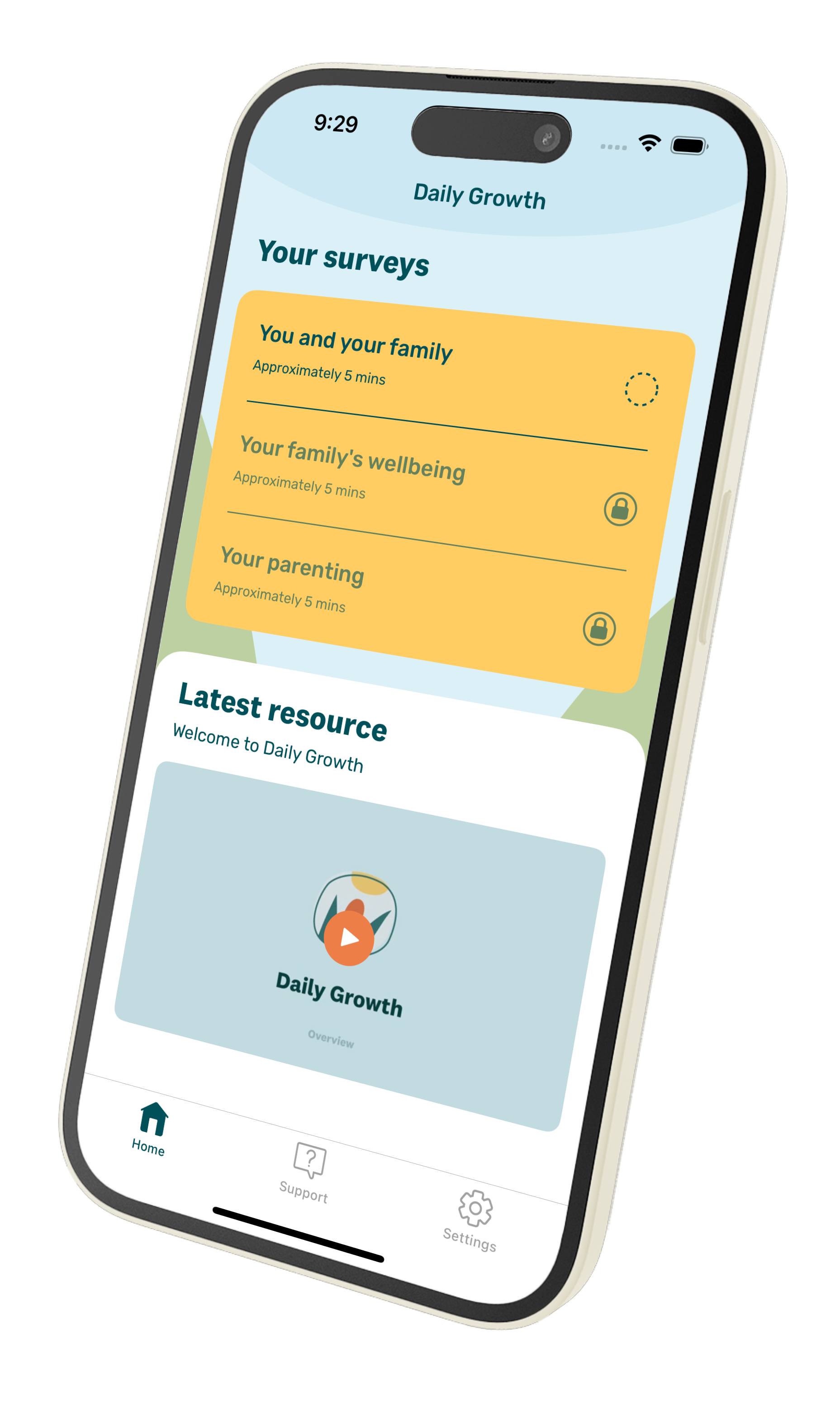 Daily Growth dashboard with surveys
